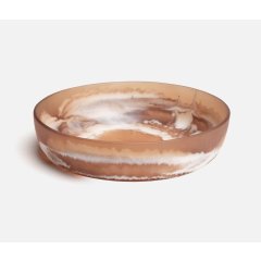 Hugo Swirled Resin Serving Bowl-Large / Brown