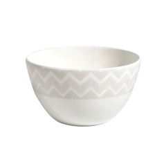 Zig Zag Rice Bowl, Set of 6 - White