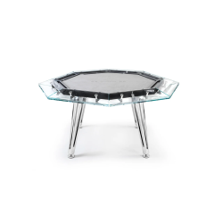 Unootto Poker Table Marble (incl. Removable armrests x 8 and poker game set)